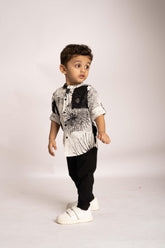 Gusto Newborn Baby Full-Sleeve Chinese Collar Shirt